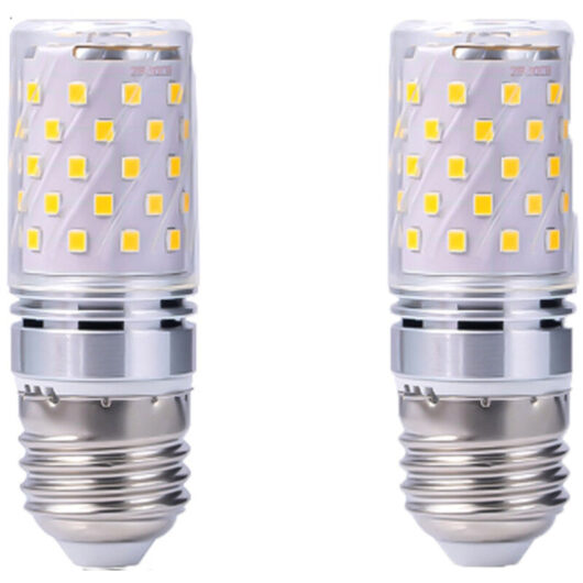 Pack of 2 LED E27 Bulbs - 12W - Warm White 3000K - 100 lm/W - Ideal for Table Lamps and Bedside Lamps
