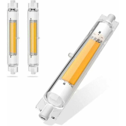 R7S 118mm 30W dimmable LED bulb, equivalent to 300W halogen lamp, warm white 3000K, flicker-free, 3000LM illumination, 360° beam, pack of 2.